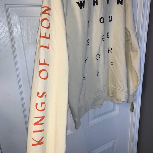 Kings of Leon Women's Concert Sweatshirt Size M When You See Yourself Ivory - Picture 3 of 4